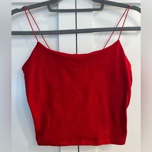 Red Cropped Tank Top